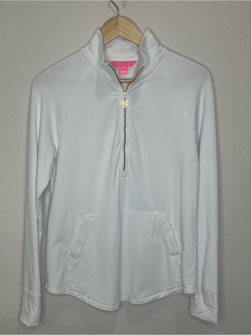 Lily Pulitzer White Luxletic Quarter-Zip Pullover